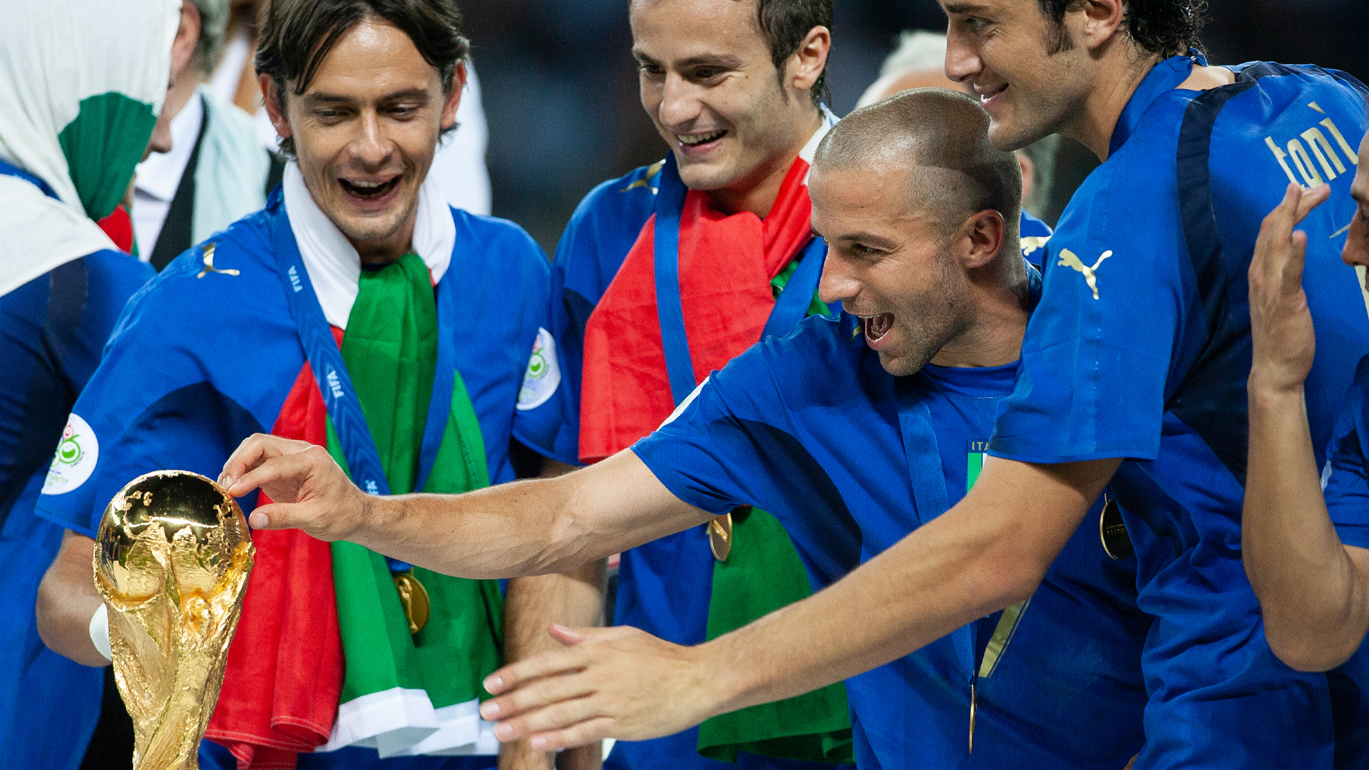 Filippo Inzaghi Caresses the World Cup Editorial Photography
